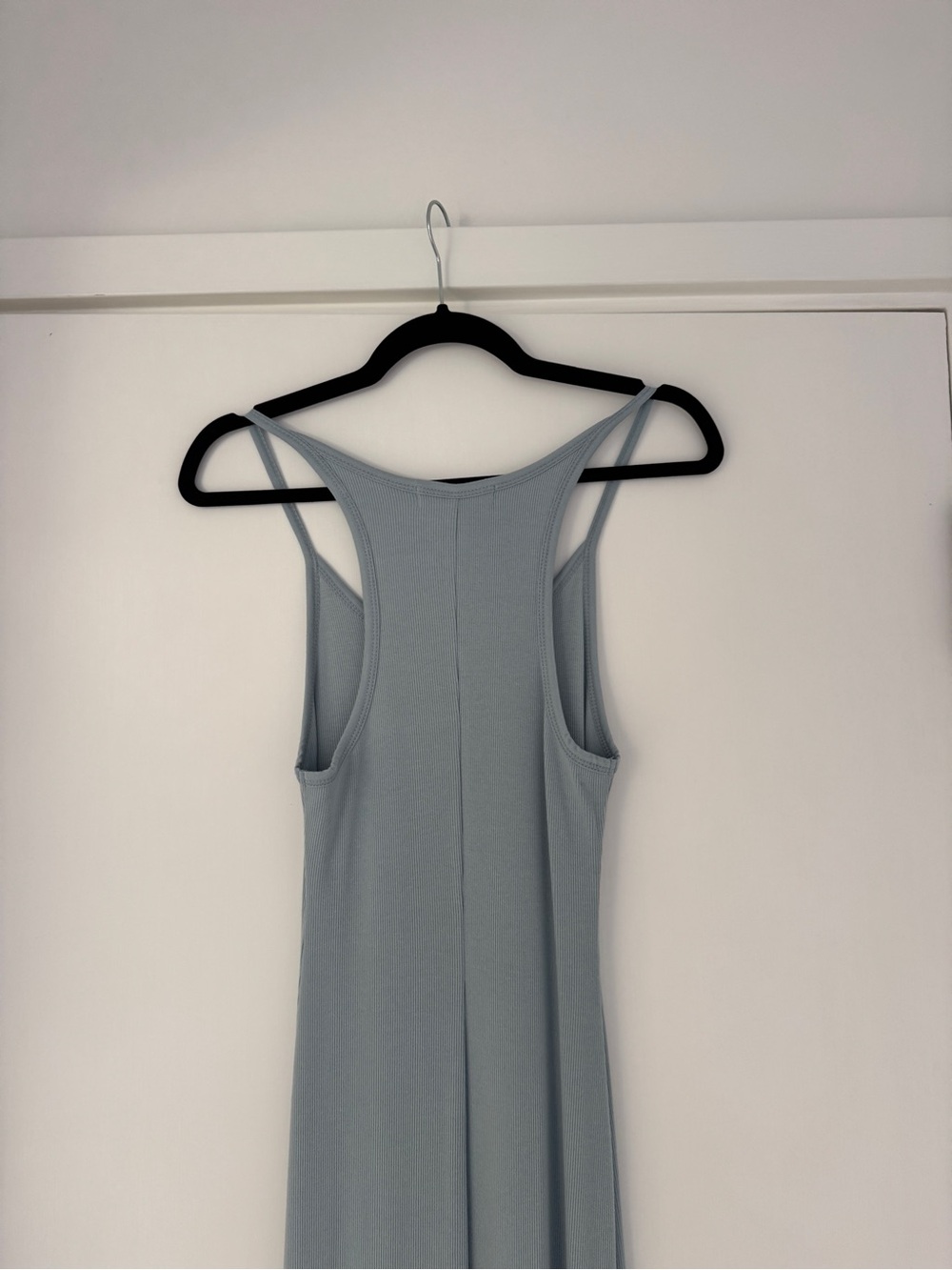 Eterne Light Blue Ribbed Racerback Tank Maxi Dress - Picture 3 of 5